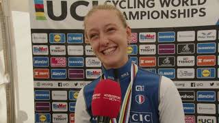 Cédrine Kerbaol  Interview à larrivée  Women ITT Glasgow UCI World Championships 2023 [upl. by Stilwell]