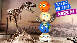 The Solar System Planets visit a Museum Learning about Space and Earth [upl. by Ohaus]