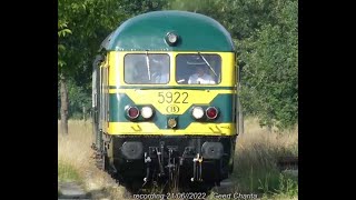 23 NMBSSNCB 5922 CockerillBaldwin 1st passenger service after restauration on SDPHeritage Line [upl. by Bois]