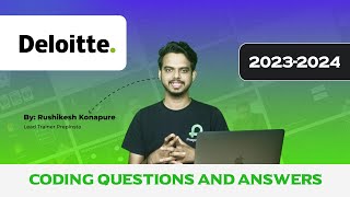 Deloitte Coding Questions and Answers 202324 [upl. by Denie]