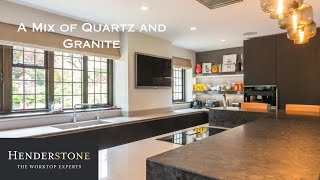 Silestone Niebla Quartz Worktops amp Antique Brown Granite Breakfast Bar  Henderstone [upl. by Ylecic]