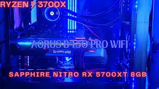 SERVIÇO COMPLETO RYZEN 7 3700X  AORUS B450 PRO WIFI  SAPPHIRE NITRO RX 5700XT 8GB CLIENTE VB [upl. by Sisile]