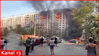 Russia launched missile attack on residential building in Kharkiv  Several are killed and injured [upl. by Nosimaj]