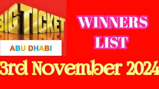 Big ticket Abudhabi winners list November 3 bigticket [upl. by Aretak]