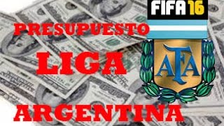 FIFA16 I Presupuesto LIGA ARGENTINA I Modo Carrera I PS4 I HD I [upl. by Chemash769]