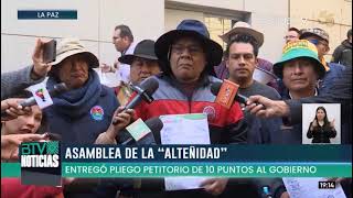 Asamblea de la Alteñidad entrega al Gobierno pliego que demanda respeto al orden constitucional [upl. by Lyle106]