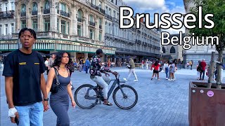 BRUSSELS Belgium Walking Tour 4k HD 60 fps  A Virtual Walking Tour  2023 trendingyoutube [upl. by Mignon459]