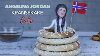 Kransekake tårnkake with Angelina jordan fondant figure [upl. by Furlong]