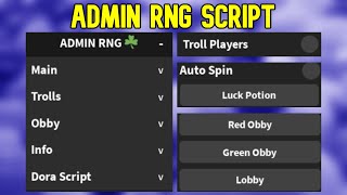 Admin RNG Script  Roblox Script  Not Patched  No Ban [upl. by Madra]