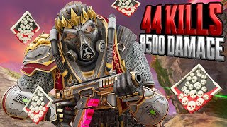 INSANE Caustic 44 KILLS and 8500 Damage in TWO Games Apex Legends Gameplay Season 19 [upl. by Bassett]