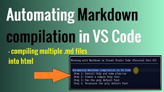 Automating Markdown compilation in VS Code Compiling multiple md files [upl. by Westhead55]