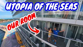 Utopia of the Seas Ocean View Balcony Room Tour 9700 [upl. by Starinsky2]