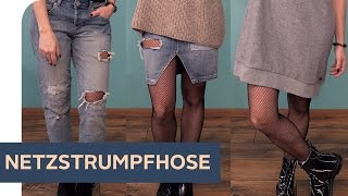 How to style 3 Outfits mit Netzstrumpfhose  refashion  OTTO [upl. by Whitcher]