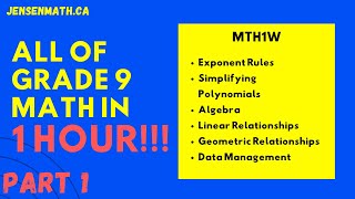 ALL OF GRADE 9 MATH IN 60 MINUTES exam review part 1 [upl. by Schwarz]