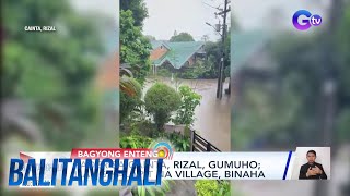 Pader sa Cainta Rizal gumuho Ilang kalapit na village binaha  Balitanghali [upl. by Aridni699]