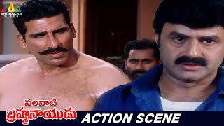 Balakrishna Warning and Action Scene  Palanati Brahmanaidu  Mukesh Rishi  Telugu Action Scenes [upl. by Orville]