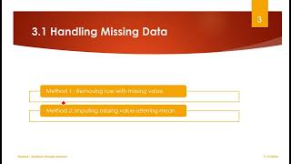 Lecture 1 Handling Missing Data Removing Replacing and Imputation Methods [upl. by Acirderf]