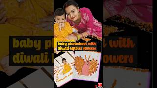 Baby photoshoot with diwali leftover flowers shortsviral babyphotoshoot babyphotoideas [upl. by Ys]