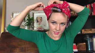 Vintage 1920s Hair Tutorial Part 2 The Bandana [upl. by Ymmij]