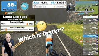 Zwift Trainer Difficulty Faster Climbing on Zwift  350W Lama Lab Test [upl. by Walther997]