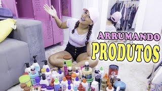 ORGANIZANDO MEUS PRODUTOS DE CABELO  ARMÁRIO COLLEGE [upl. by Hubsher464]