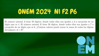 ONEM 2024 NIVEL 1 FASE 2 PROBLEMA 6 [upl. by Aerdnuahs]