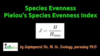 Pielous Evenness Index  Species Evenness [upl. by Gascony]