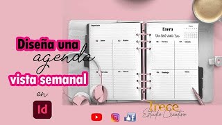 Maquetacion de una agenda con vista semanal en InDesign [upl. by Gnouhc]