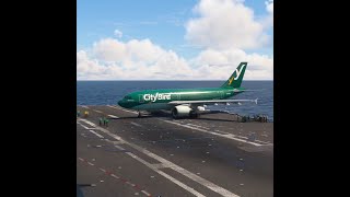 The Extreme Take Off Airbus A310300 CityBird from The Aircraft Carrier [upl. by Nakah]