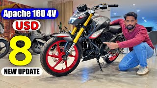 New Tvs Apache RTR 160 4V USD Fork 2025 Launch With 8 New Update Full Review [upl. by Moor]