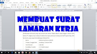 Cara Membuat Surat Lamaran Kerja [upl. by Dodie]