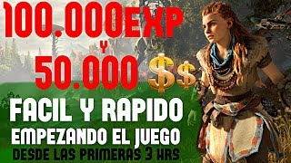 Horizon Zero Dawn 100000 Exp y 50000 Dinero en UNA HORA DESDE EL INICIO DEL JUEGO [upl. by Atinuahs]