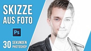 VOM FOTO ZUR ZEICHNUNG  30 SEKUNDEN PHOTOSHOP  QUICK TIP  TUTORIAL DEUTSCH  31 [upl. by Nivag]