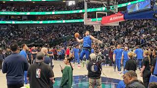 Luka Doncic pregame one handed DUNK 1324 before game vs Portland [upl. by Leila856]