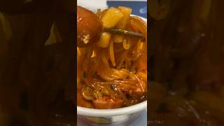 Korea Convenience store Tteokbokki and Ramen w sausagemukbang lunchboxkfoodkoreanfood korean [upl. by Boff]