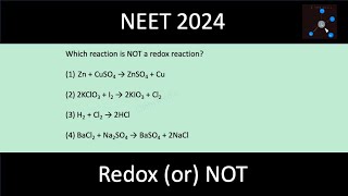 Which reaction is NOT a redox reaction  NEET 2024  Oxidation No Basic Calculations in Chemistry [upl. by Ecirtram404]