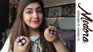 Affordable Makeup  Medora Lipsticks Swatches amp Review  Pakistani Drugstore Makeup [upl. by Snevets]