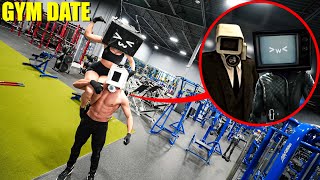 I CAUGHT MEGA MUSCLE CAMERA MAN AND TV WOMAN WORKOUT IN REAL LIFE SKIBIDI MOVIE [upl. by Iek]