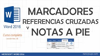 18 MARCADORES REFERENCIAS CRUZADAS Y NOTAS A PIE [upl. by Aneras]