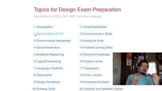 Topics to prepare for design exams like CEED NID NIFT [upl. by Eerac287]