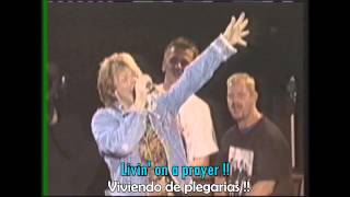 BON JOVI  Livin on a prayer lyrics  letra  subtitulado [upl. by Schilt993]