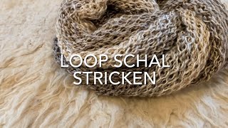 Loop Schal Cowl Stricken  einfaches Muster Halbpatent versetzt Schlauchschal [upl. by Liagabba746]