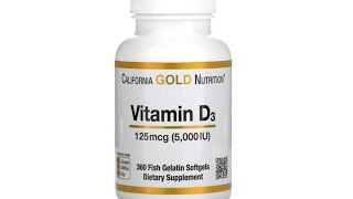 VITAMINA D3 5000 IU CALIFORNIA GOLD NUTRITION [upl. by Alyakam435]