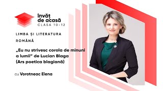 Limba și literatura română cl a XIa quotEu nu strivesc corola de minuni a lumii” de Lucian quot [upl. by Telracs]