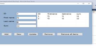 VB NET insert update and delete data in Listview without using database [upl. by Eerased]