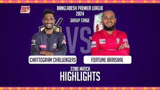 Chattogram Challengers vs Fortune Barishal  Highlights  22nd Match  Season 10  BPL 2024 [upl. by Emeline]