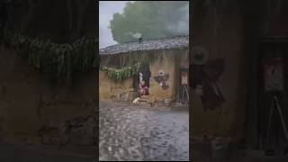 Grandma flood storm⛈️❤darknaturevillageviralshortstiktokduetfunnymemesraincloudyweather [upl. by Sharity]