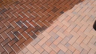 Sanding Pavers before Sealing  Bay Paver Sealing [upl. by Aoniak740]