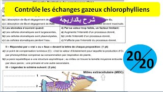 Contrôle les échanges gazeux chlorophylliens تصحيح بالداريجة [upl. by Aerdnwahs]