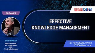 Dave Snowden speaking at Effective Knowledge Management 27 April 2023 [upl. by Eirojram802]